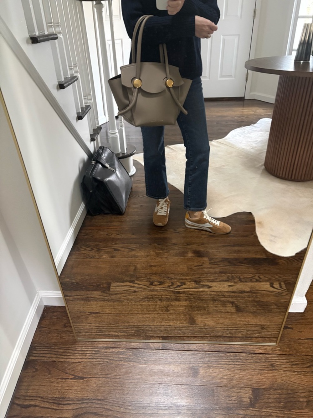 Proenza Schouler Small Pipe Bag Taupe Leather Satchel with Gold-Tone Accents - Picture 5 of 5